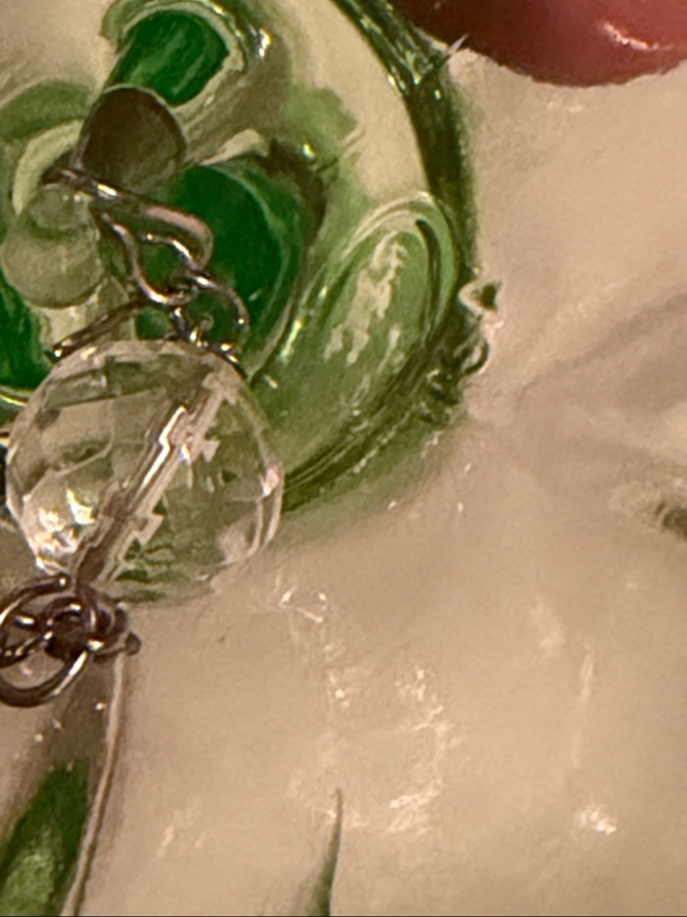 Uranium Fenton Hand Painted Light Green Floral Art Glass Bell - Picture 15 of 15